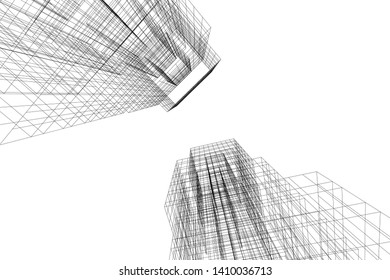 Concept 3d architecture, vector illustration
