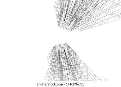 Concept 3d architecture, vector illustration