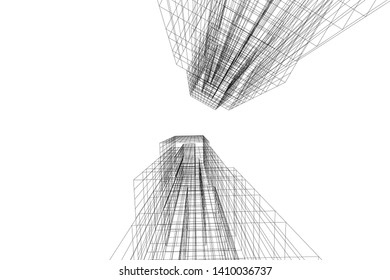 Concept 3d architecture, vector illustration