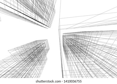 Concept 3d architecture, vector illustration