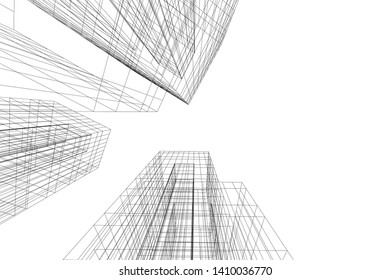 Concept 3d architecture, vector illustration
