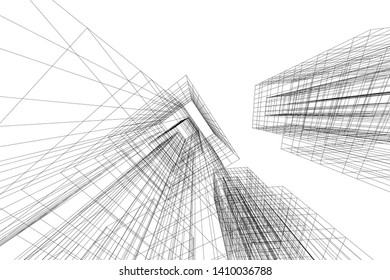 Concept 3d architecture, vector illustration