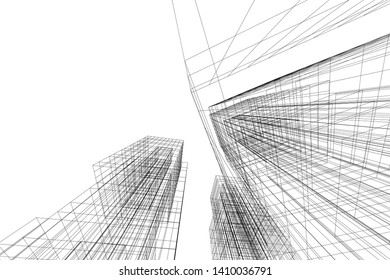 Concept 3d architecture, vector illustration