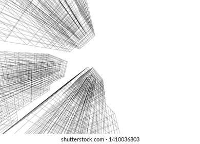 Concept 3d architecture, vector illustration