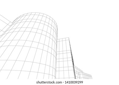 Concept 3d architecture, vector illustration