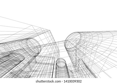 Concept 3d architecture, vector illustration