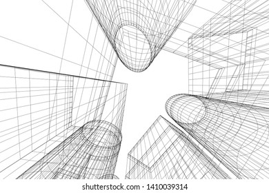 Concept 3d architecture, vector illustration