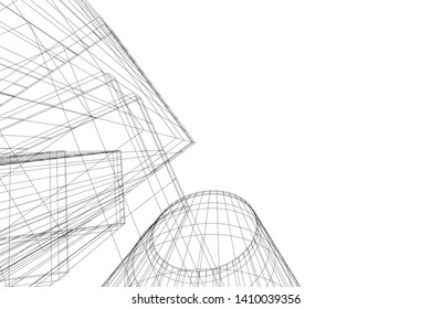 Concept 3d architecture, vector illustration