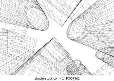 Concept 3d architecture, vector illustration