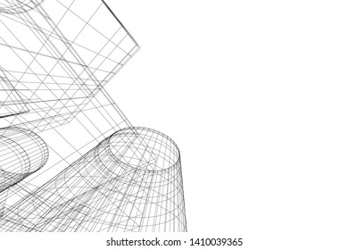 Concept 3d architecture, vector illustration