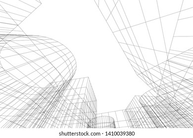 Concept 3d architecture, vector illustration