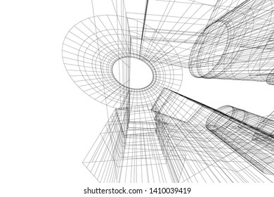 Concept 3d architecture, vector illustration