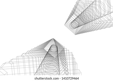 Concept 3d architecture, vector illustration