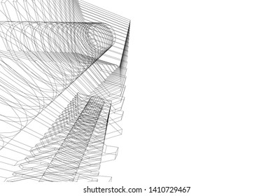 Concept 3d architecture, vector illustration