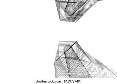 Concept 3d architecture, vector illustration