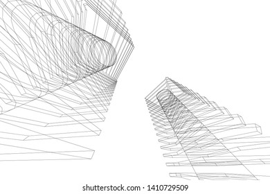 Concept 3d architecture, vector illustration