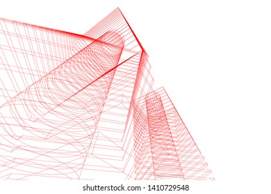 Concept 3d architecture, vector illustration