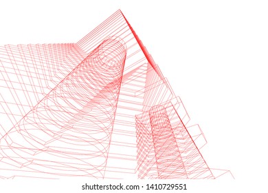 Concept 3d architecture, vector illustration
