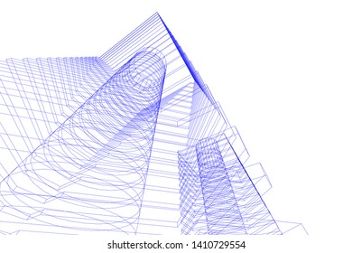 Concept 3d architecture, vector illustration