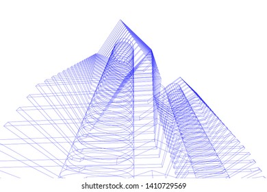 Concept 3d architecture, vector illustration