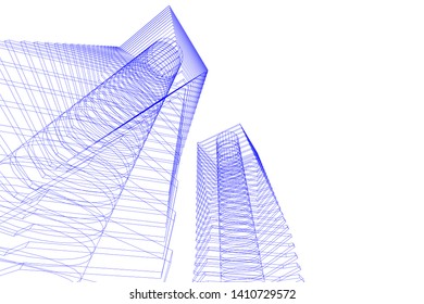 Concept 3d architecture, vector illustration