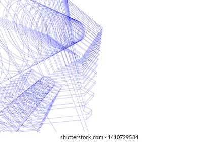 Concept 3d architecture, vector illustration