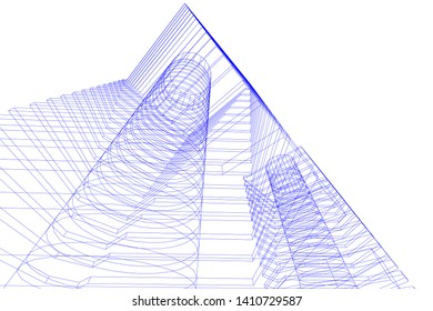 Concept 3d architecture, vector illustration