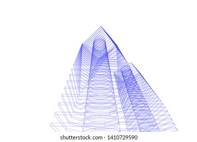 Concept 3d architecture, vector illustration