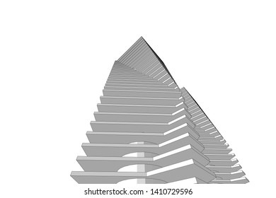 Concept 3d architecture, vector illustration