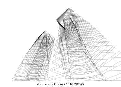 Concept 3d architecture, vector illustration