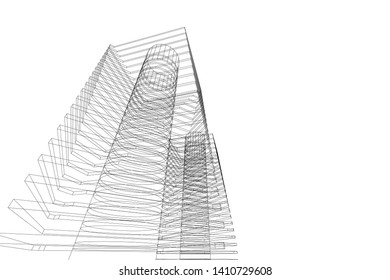 Concept 3d architecture, vector illustration