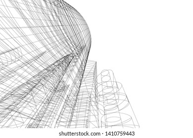 Concept 3d architecture, vector illustration