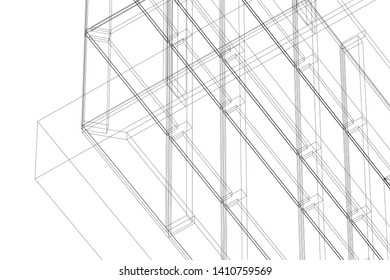 Concept 3d architecture, vector illustration