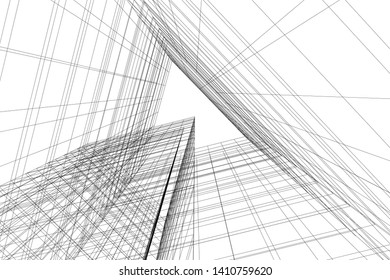 Concept 3d architecture, vector illustration