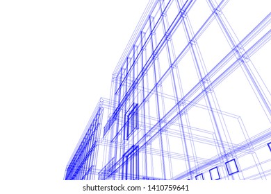 Concept 3d architecture, vector illustration