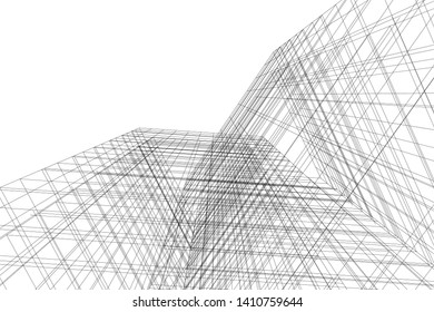 Concept 3d architecture, vector illustration