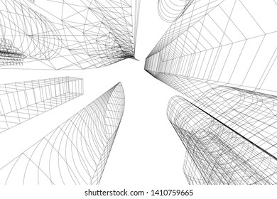 Concept 3d architecture, vector illustration