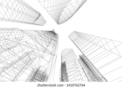 Concept 3d architecture, vector illustration