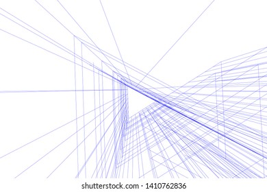 Concept 3d architecture, vector illustration