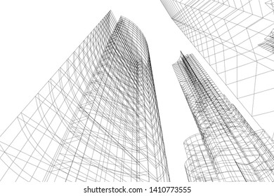 Concept 3d architecture, vector illustration