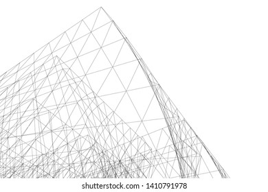 Concept 3d architecture, vector illustration