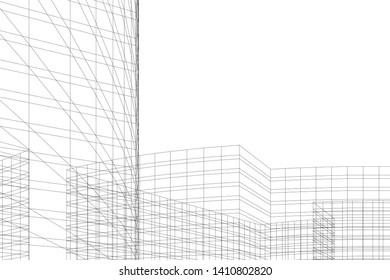 Concept 3d architecture, vector illustration