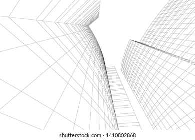 Concept 3d architecture, vector illustration