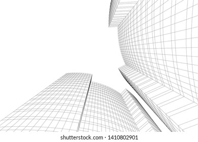 Concepto de arquitectura 3d, ilustración vectorial
