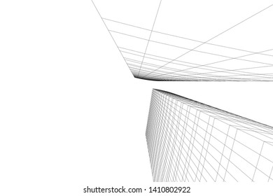 Concept 3d architecture, vector illustration