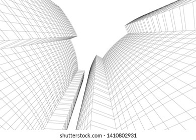 Concept 3d architecture, vector illustration
