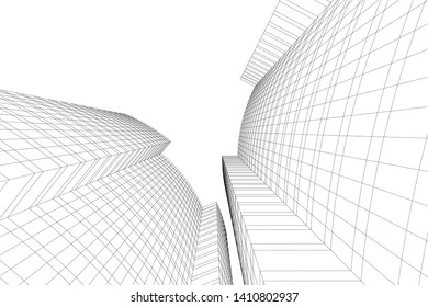 Concept 3d architecture, vector illustration
