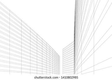 Concept 3d architecture, vector illustration