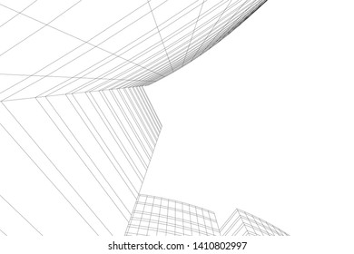 Concept 3d architecture, vector illustration