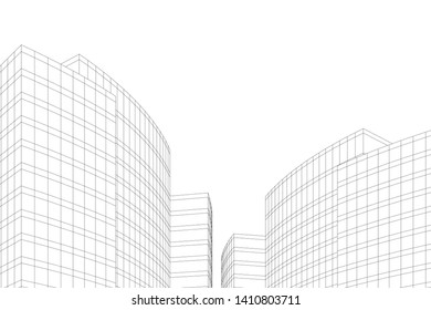 Concept 3d architecture, vector illustration